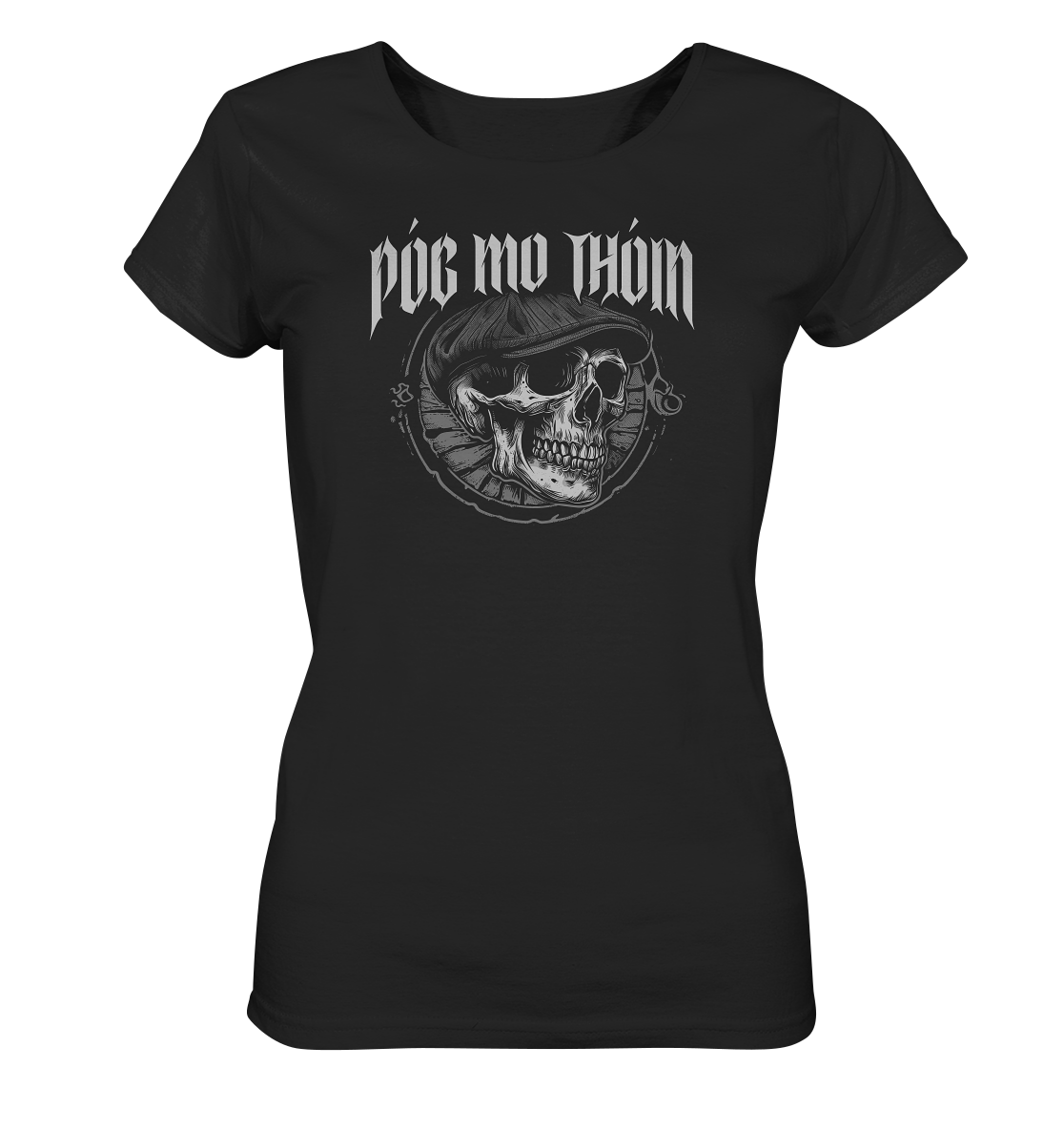 Póg Mo Thóin Streetwear "Flatcap-Skull I" - Ladies Organic Shirt