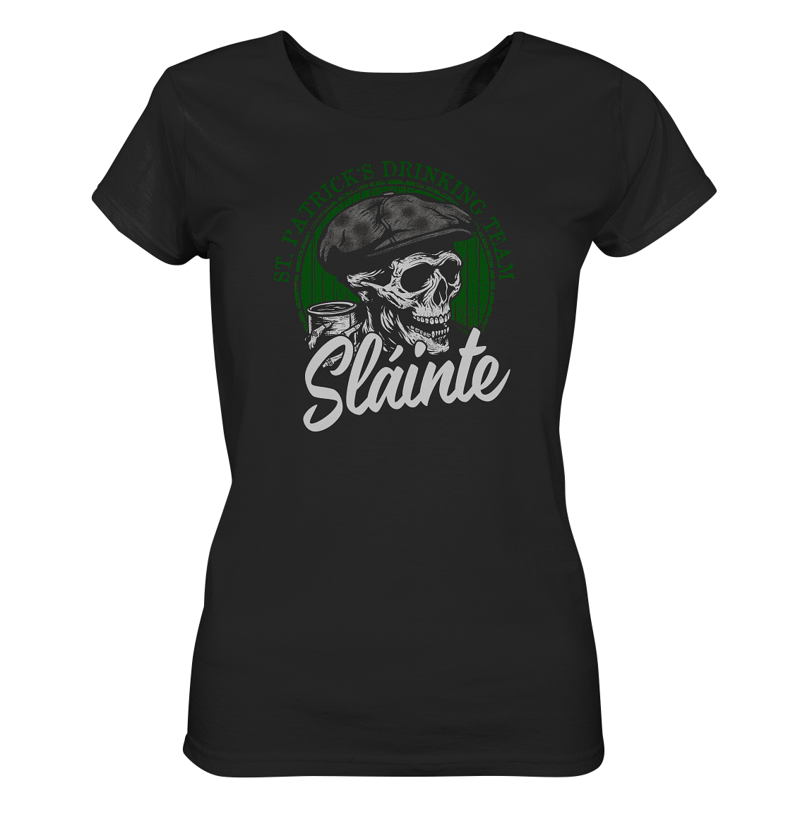 Sláinte "St. Patrick's Drinking Team / Flatcap-Skull I" - Ladies Organic Shirt