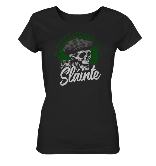 Sláinte "St. Patrick's Drinking Team / Flatcap-Skull I" - Ladies Organic Shirt