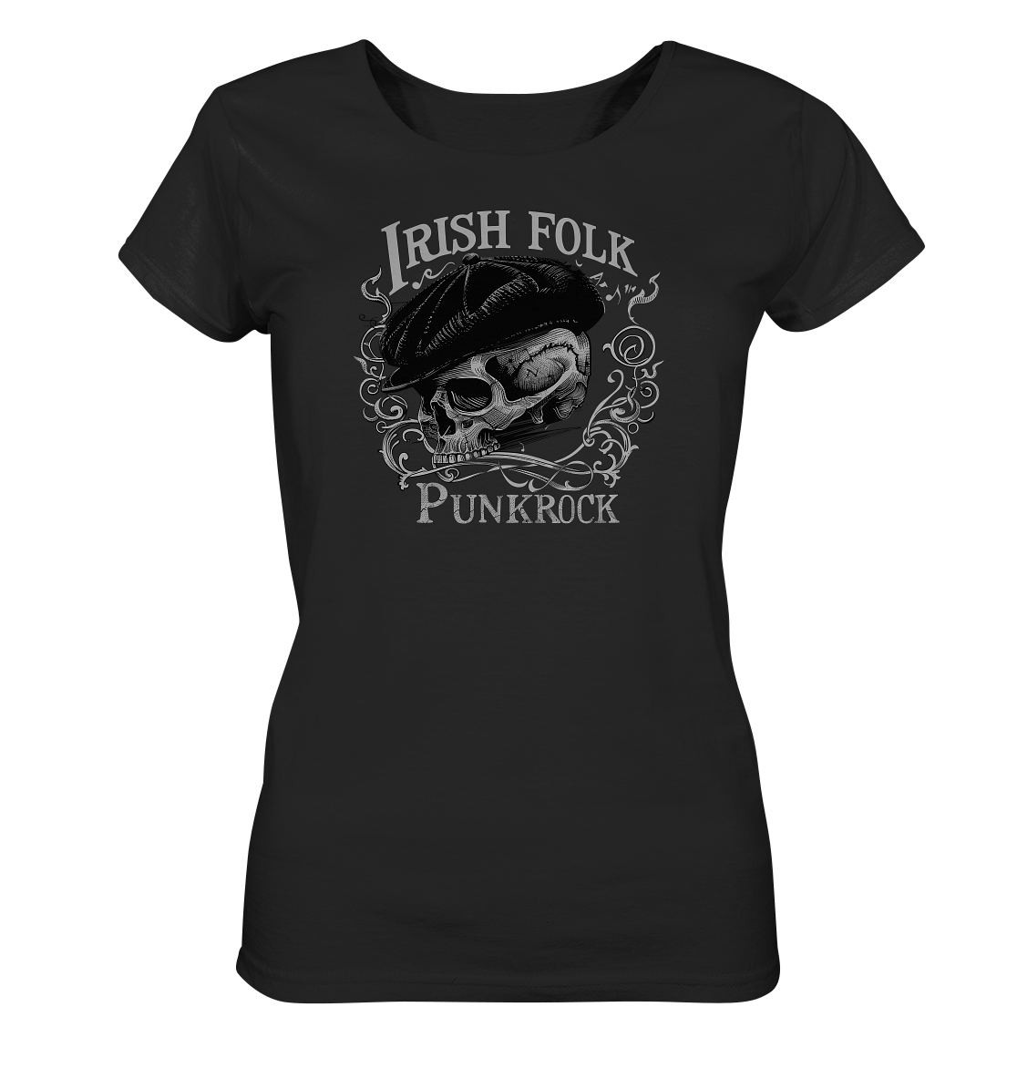 Irish Folk Punkrock "Flatcap-Skull II" - Ladies Organic Shirt