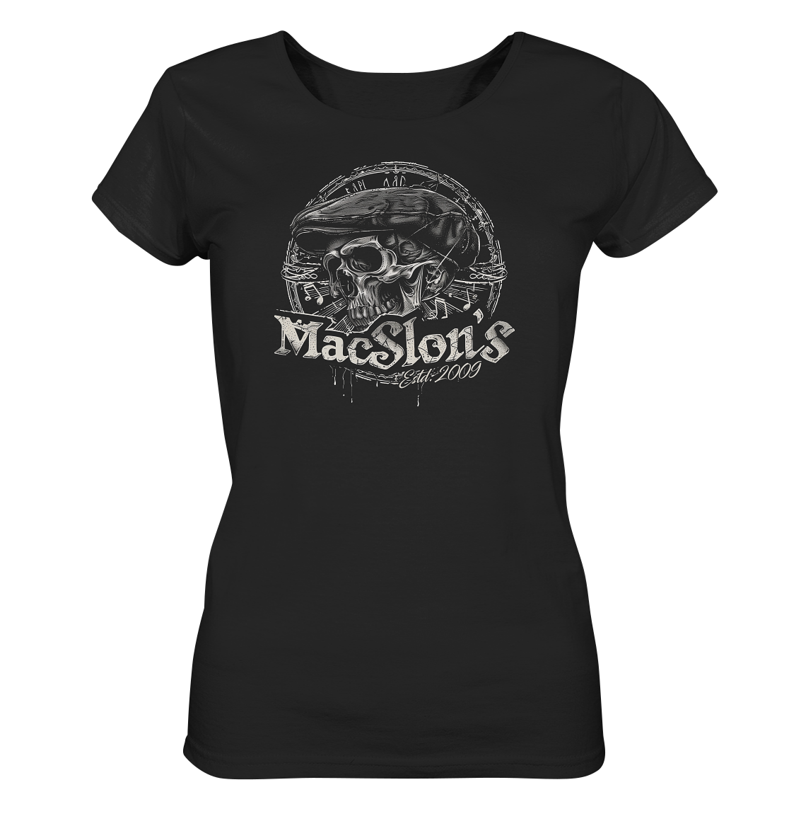 MacSlon's "Estd. 2009 / Flatcap-Skull X"  - Ladies Organic Shirt