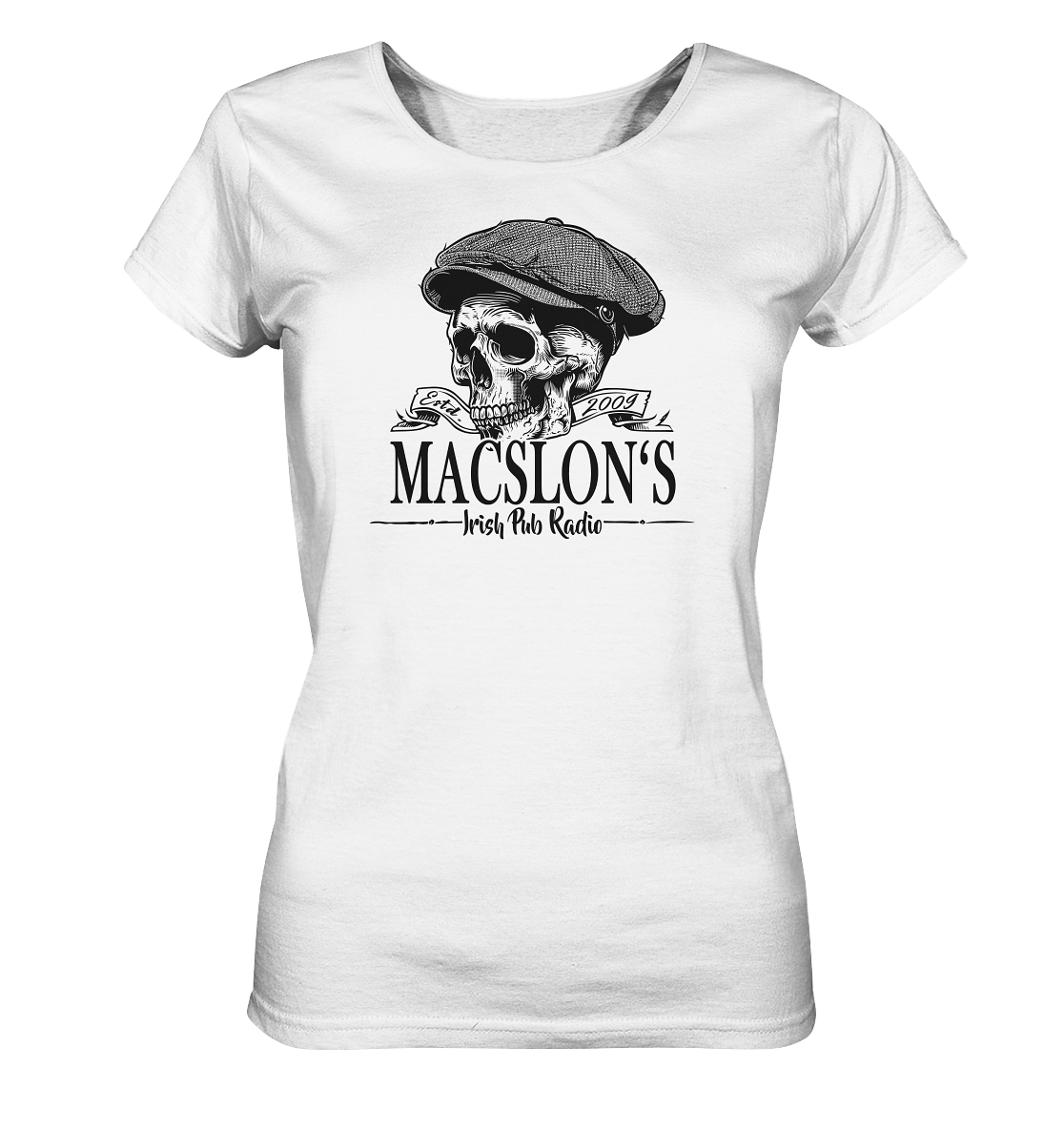 MacSlon's Irish Pub Radio "Estd. 2009 / Flatcap-Skull II" - Ladies Organic Shirt