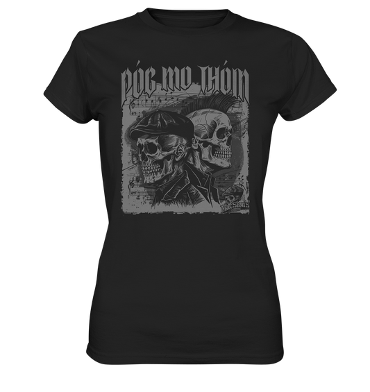 Póg Mo Thóin Streetwear "Flatcap & Mohawk Skulls I" - Ladies Premium Shirt