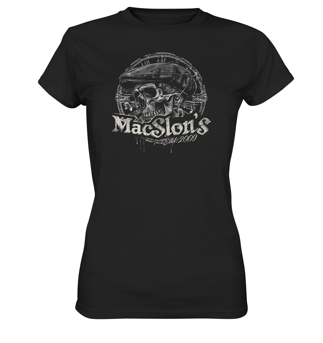 MacSlon's "Estd. 2009 / Flatcap-Skull X"  - Ladies Premium Shirt