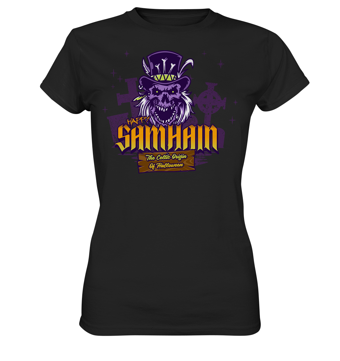 Happy Samhain "The Celtic Origin Of Halloween" - Ladies Premium Shirt