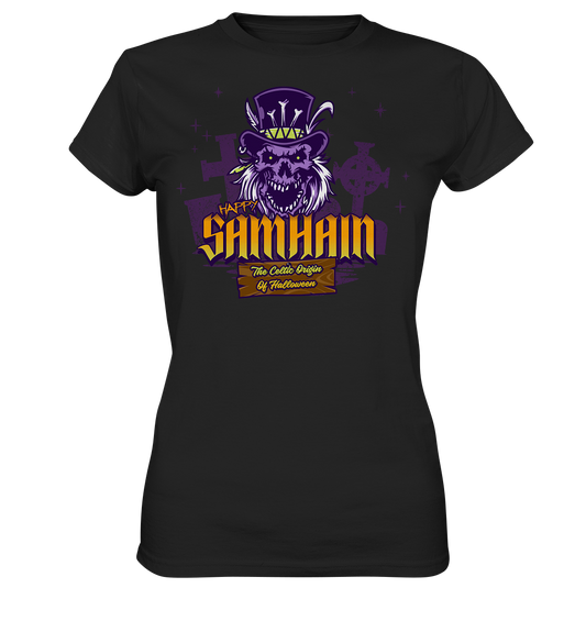 Happy Samhain "The Celtic Origin Of Halloween" - Ladies Premium Shirt