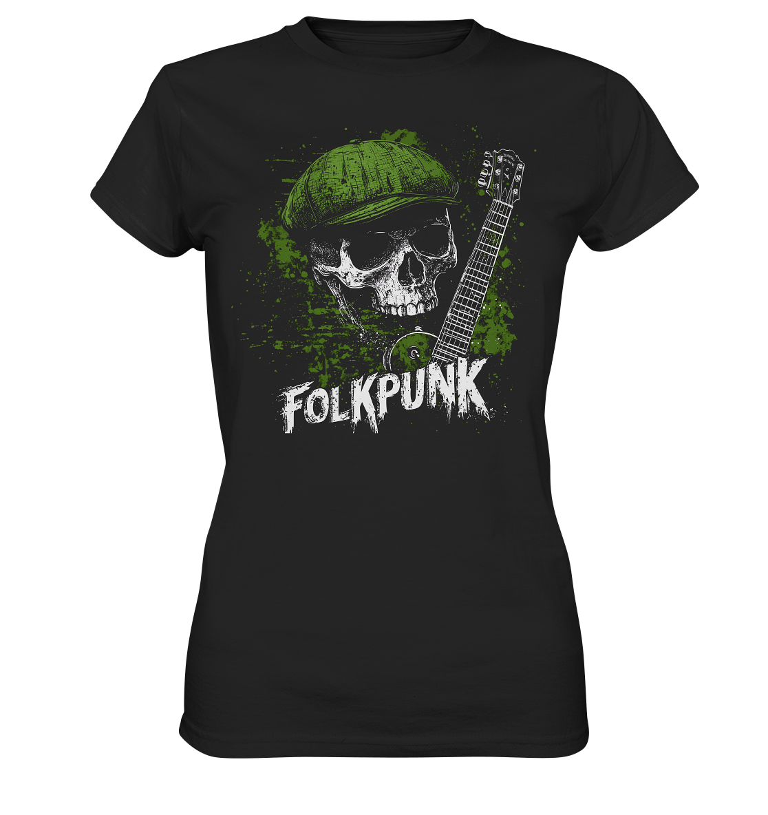 Folkpunk "Skull, Flatcap, Guitar I" - Ladies Premium Shirt