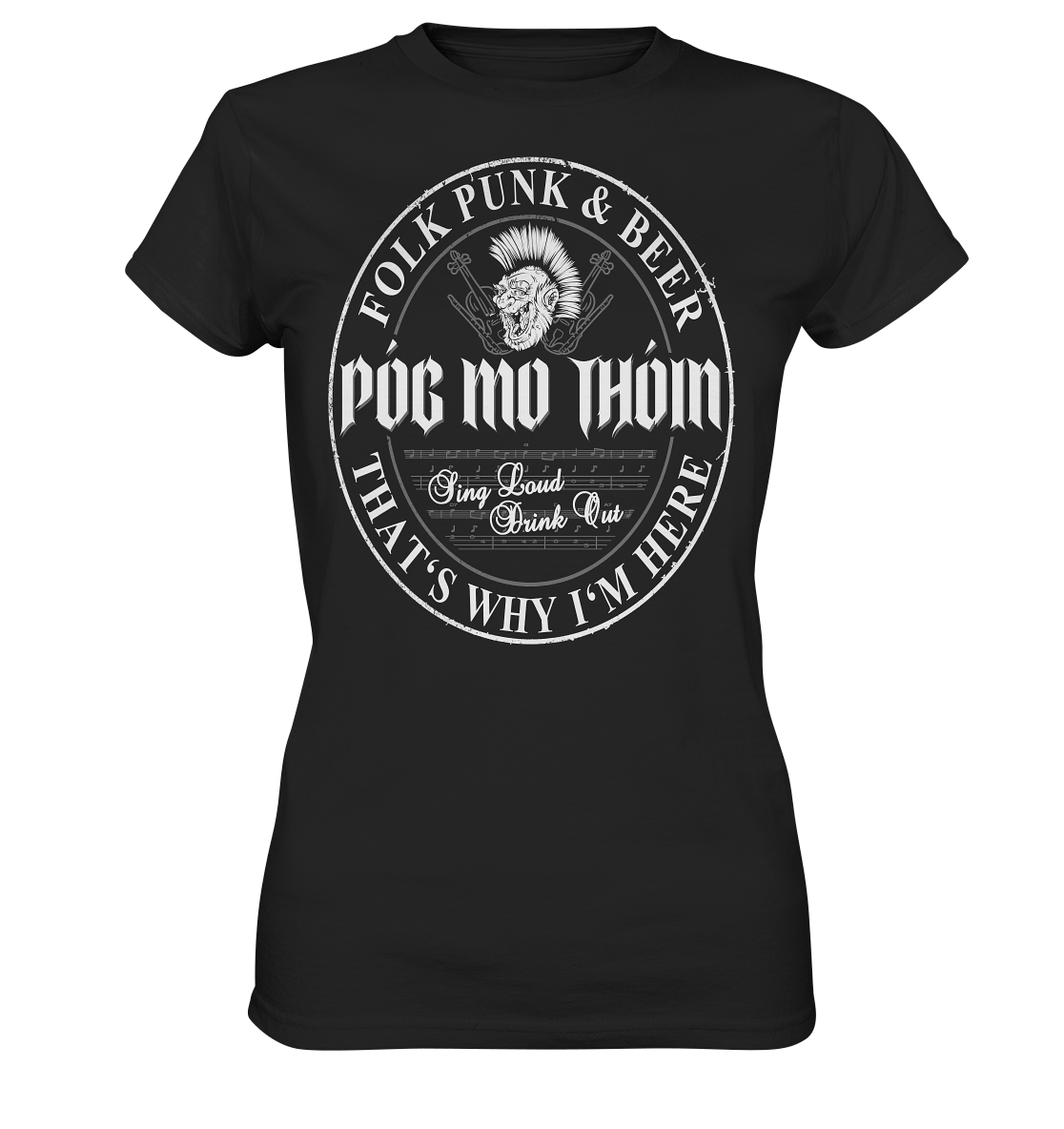 Póg Mo Thóin Streetwear "Folk Punk & Beer" - Ladies Premium Shirt