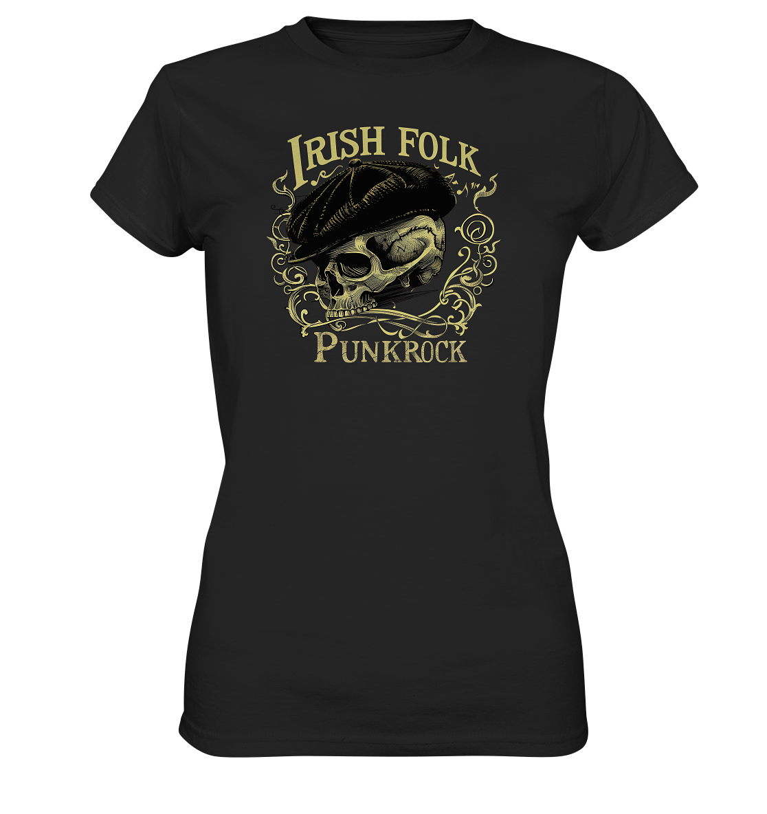 Irish Folk Punkrock "Flatcap-Skull I" - Ladies Premium Shirt