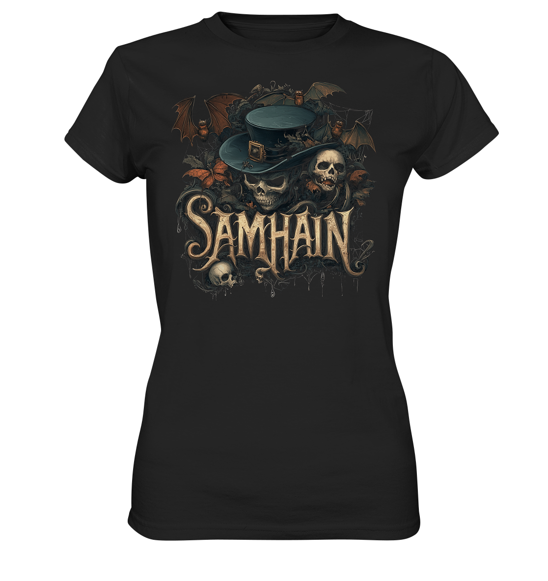 Samhain "Bats & Skulls I" - Ladies Premium Shirt