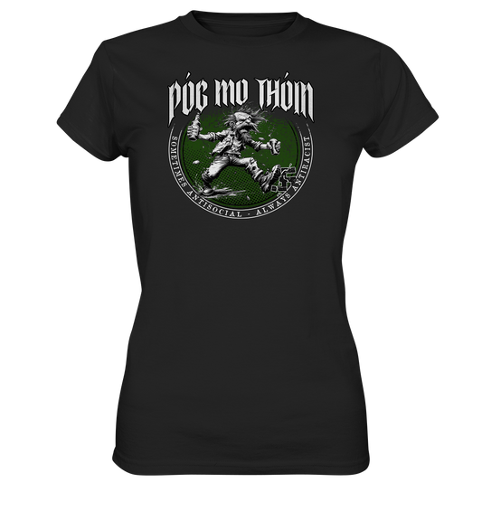 Póg Mo Thóin Streetwear "Sometimes Antisocial - Always Antiracist" - Ladies Premium Shirt