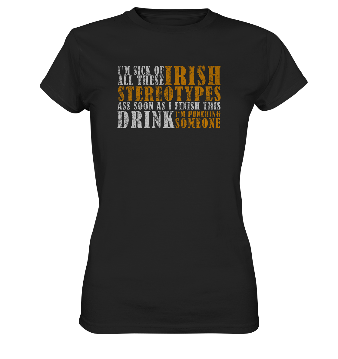 Irish Stereotypes "Punching Someone I" - Ladies Premium Shirt