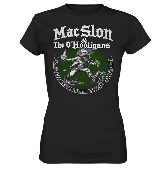 MacSlon & The O'Hooligans "Sometimes Antisocial, Always Antiracist" - Ladies Premium Shirt