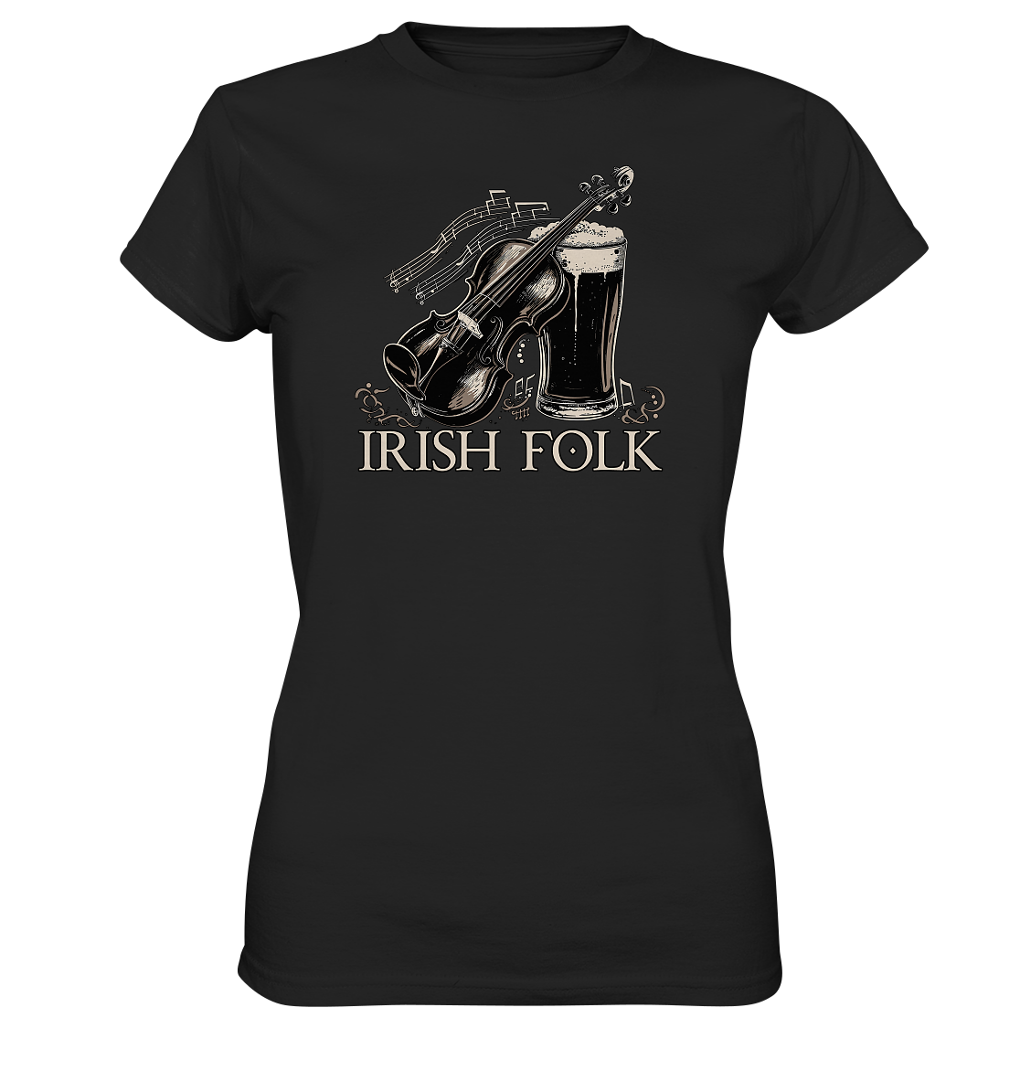 Irish Folk "Pint & Violin" - Ladies Premium Shirt