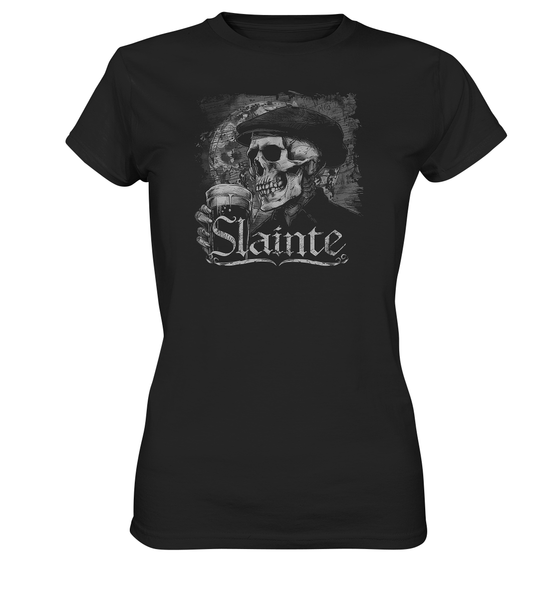 Slainte "Flatcap-Skull I" - Ladies Premium Shirt