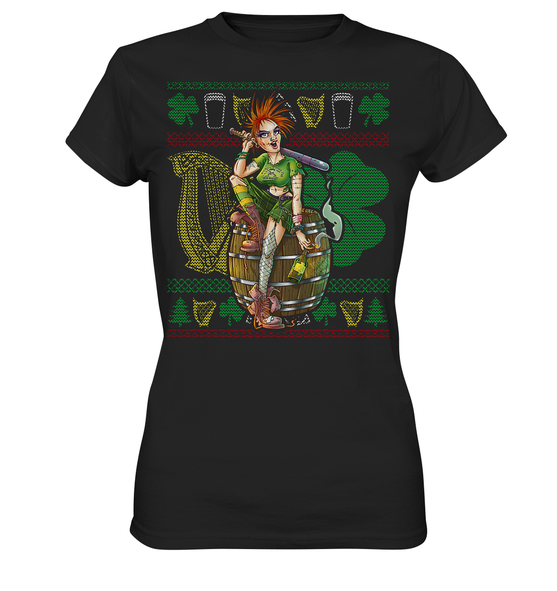 Irish Punk Girl (Christmas) - Ladies Premium Shirt