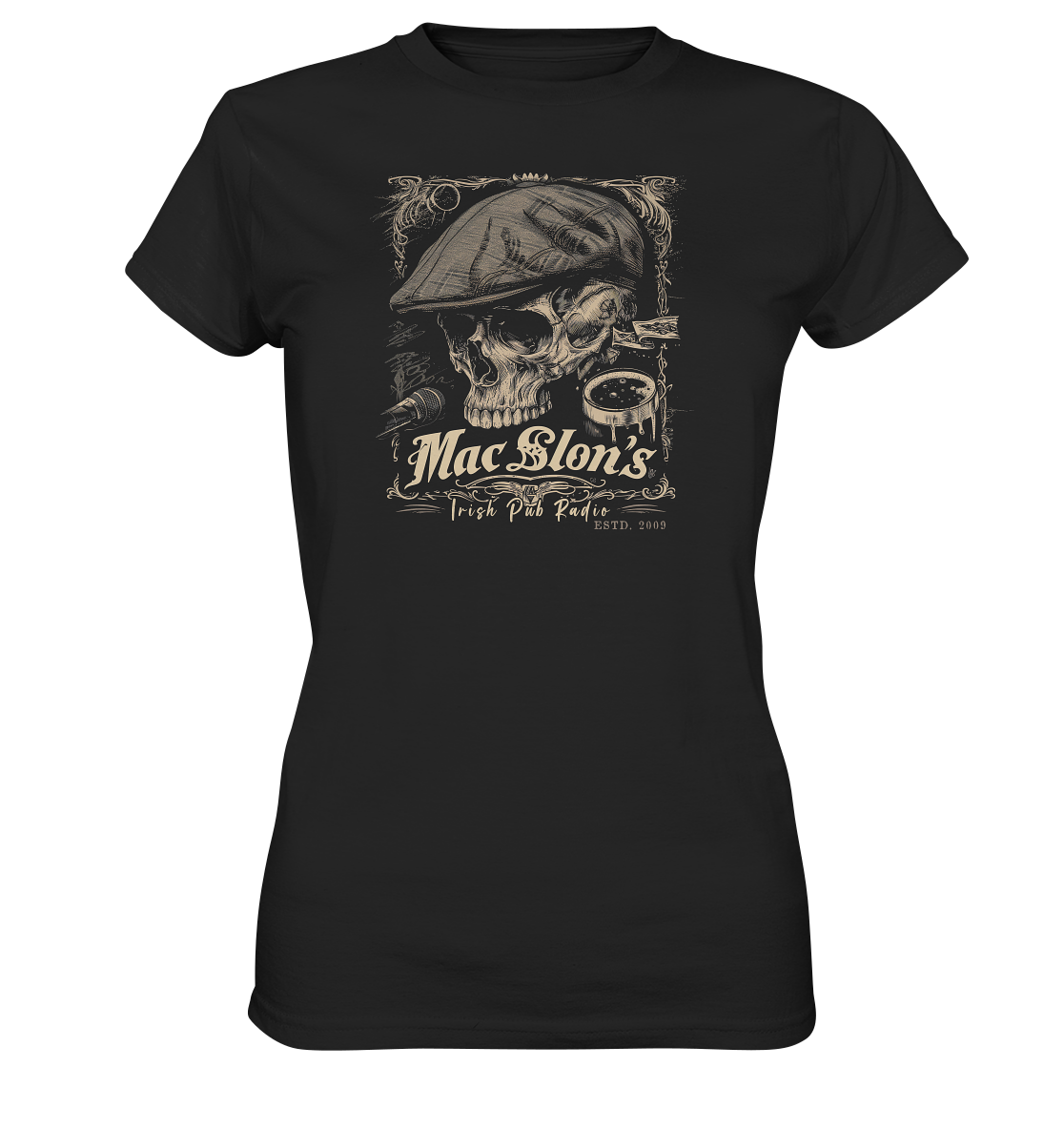 MacSlon's Irish Pub Radio "Estd. 2009 / Flatcap-Skull III" - Ladies Premium Shirt