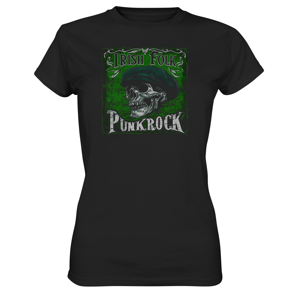 Irish Folk Punkrock "Flatcap-Skull III"  - Ladies Premium Shirt