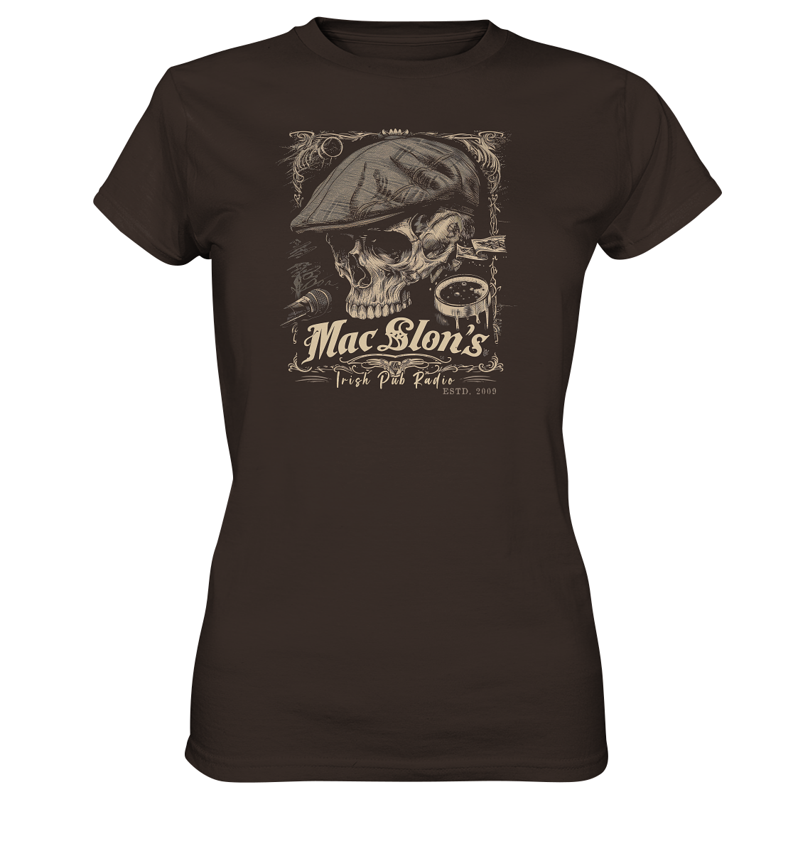 MacSlon's Irish Pub Radio "Estd. 2009 / Flatcap-Skull III" - Ladies Premium Shirt