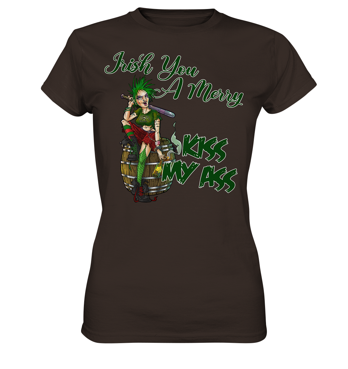 Irish You A Merry "Kiss My Ass" (Christmas) - Ladies Premium Shirt