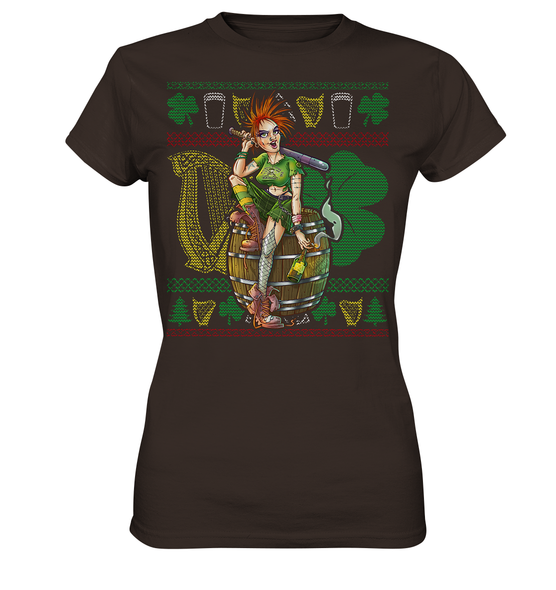 Irish Punk Girl (Christmas) - Ladies Premium Shirt