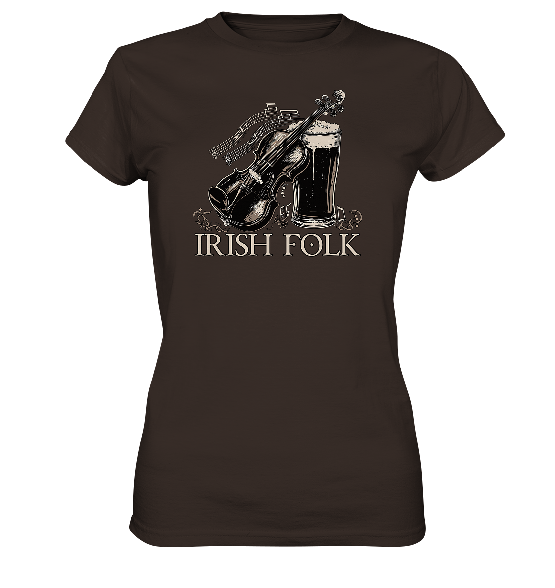 Irish Folk "Pint & Violin" - Ladies Premium Shirt