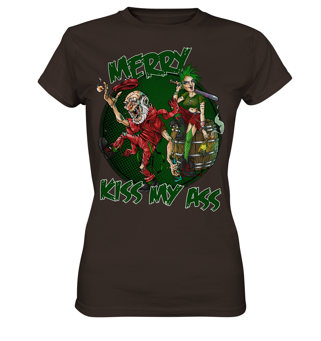 Merry Kiss My Ass (Christmas) - Ladies Premium Shirt