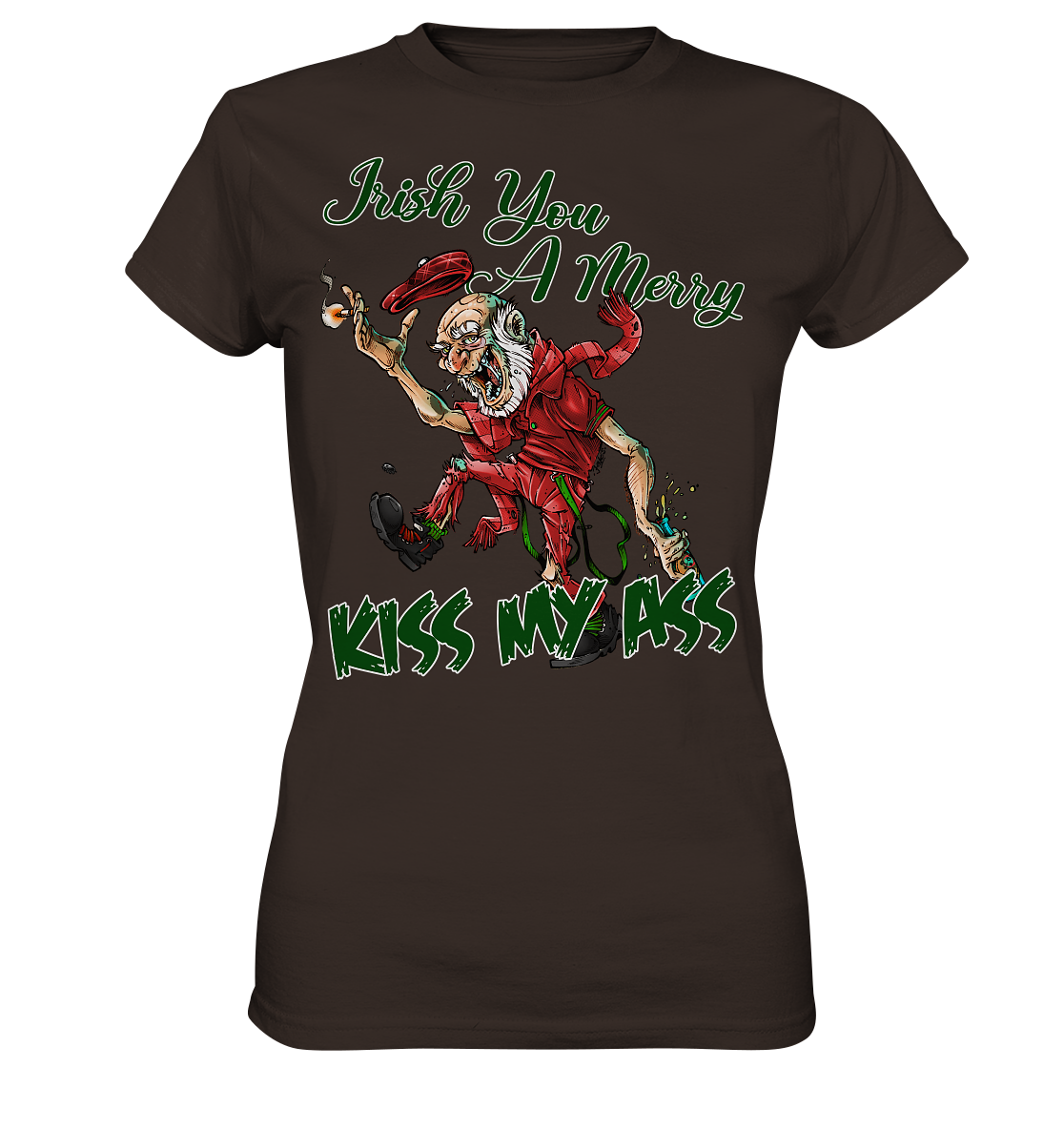 Irish You A Merry "Kiss My Ass" (Christmas) - Ladies Premium Shirt