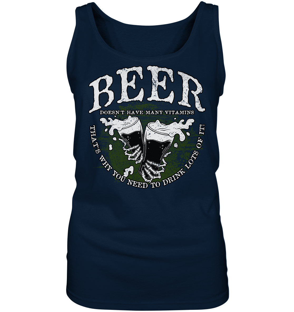 Beer "Doesn't Have Many Vitamins" - Ladies Tank-Top