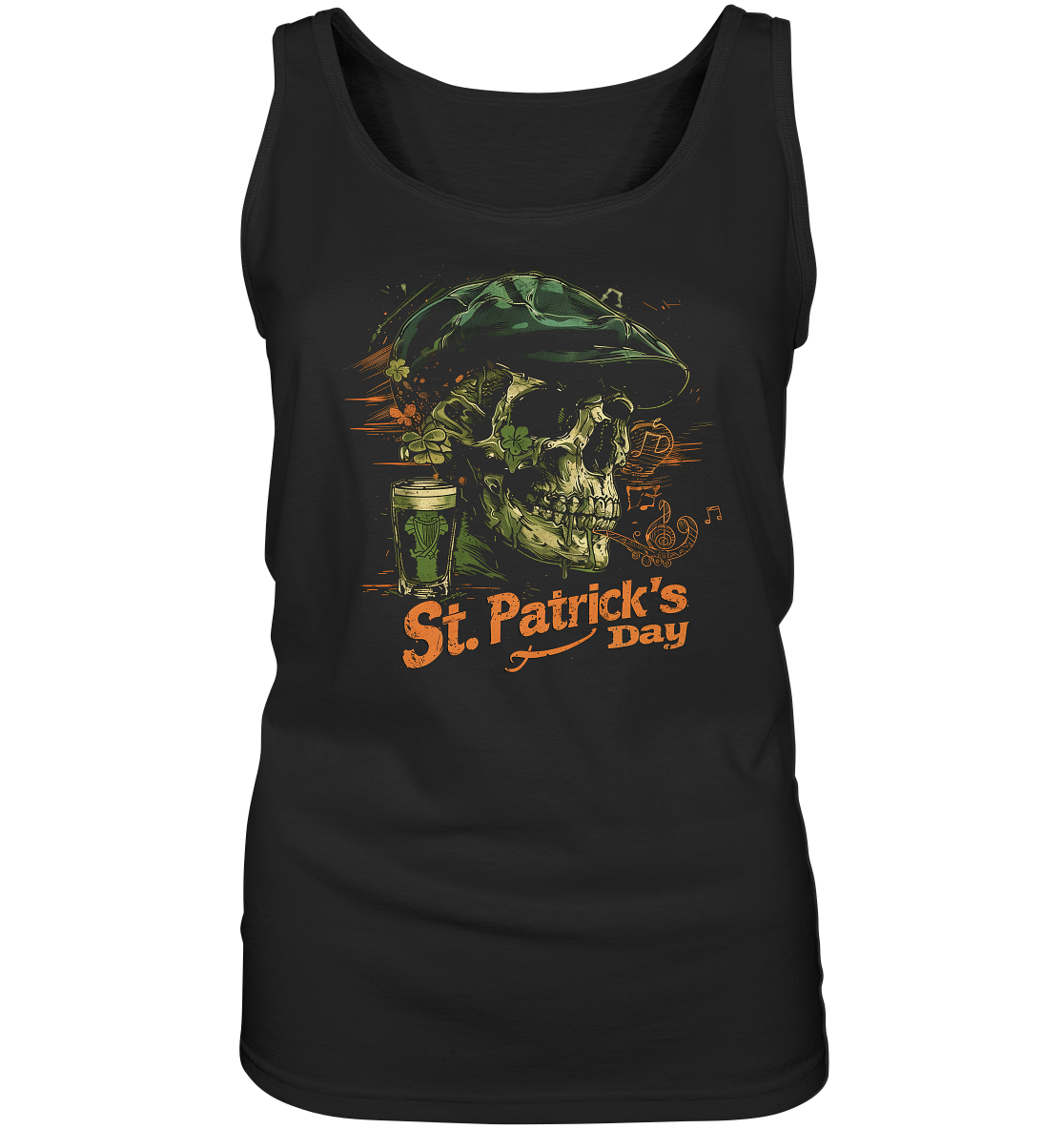 St. Patrick's Day "Flatcap / Skull I" - Ladies Tank-Top