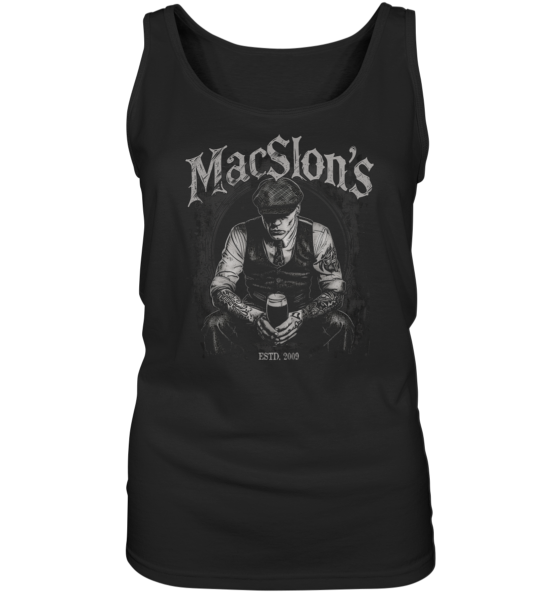 MacSlon's "Estd. 2009 / Drinking Guy I" - Ladies Tank-Top