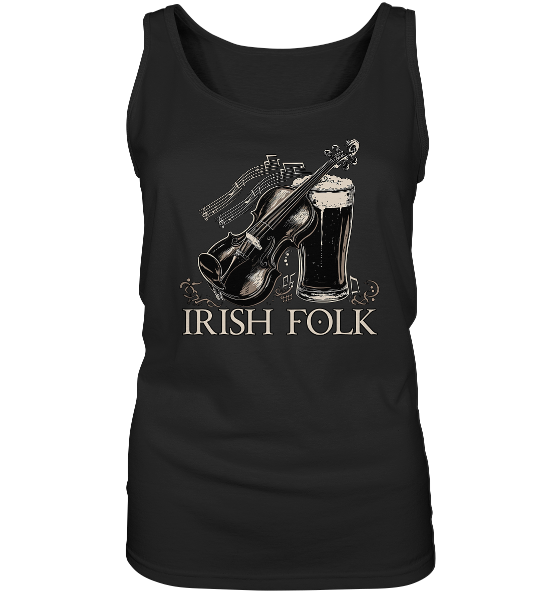 Irish Folk "Pint & Violin" - Ladies Tank-Top