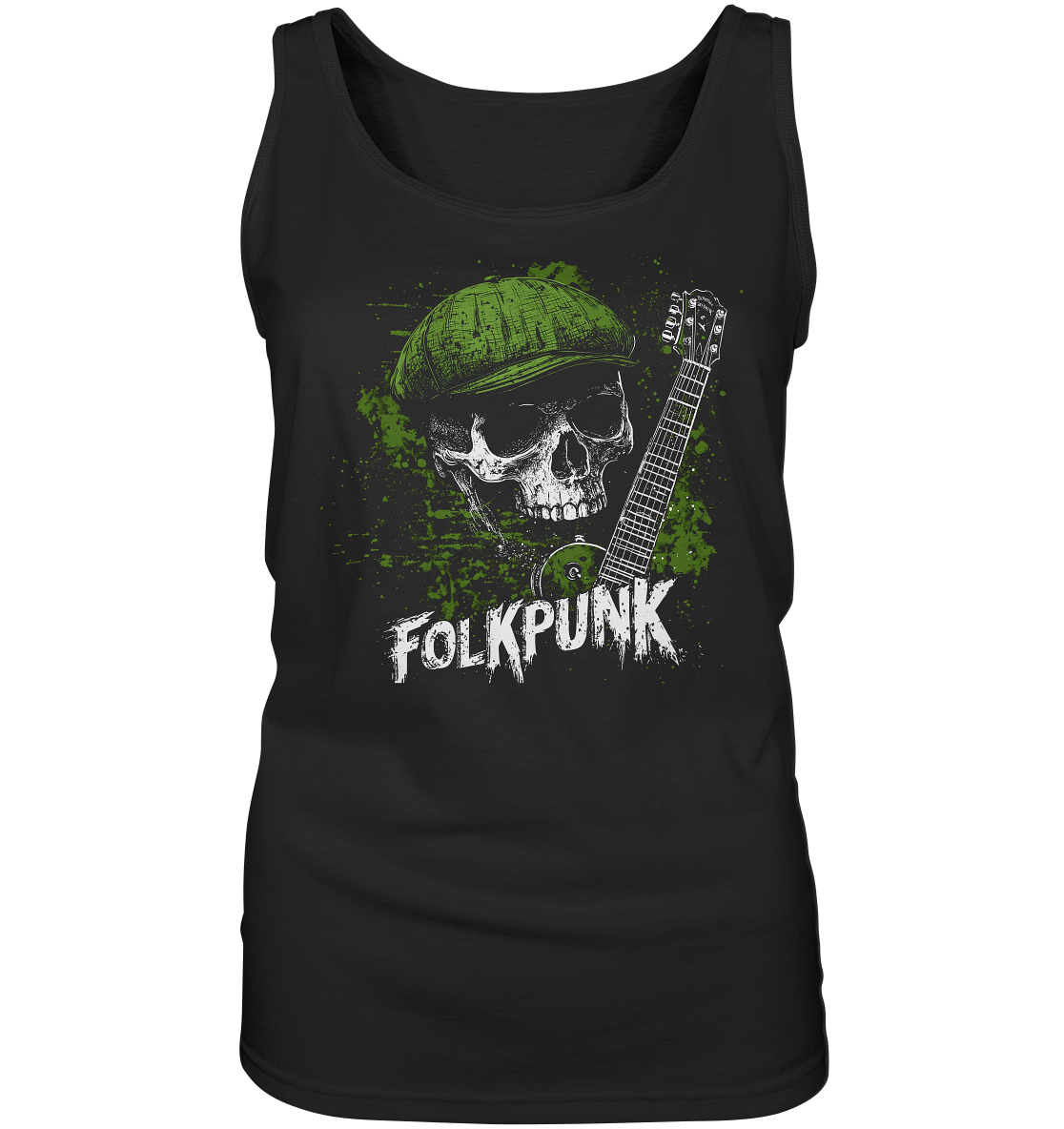 Folkpunk "Skull, Flatcap, Guitar I" - Ladies Tank-Top