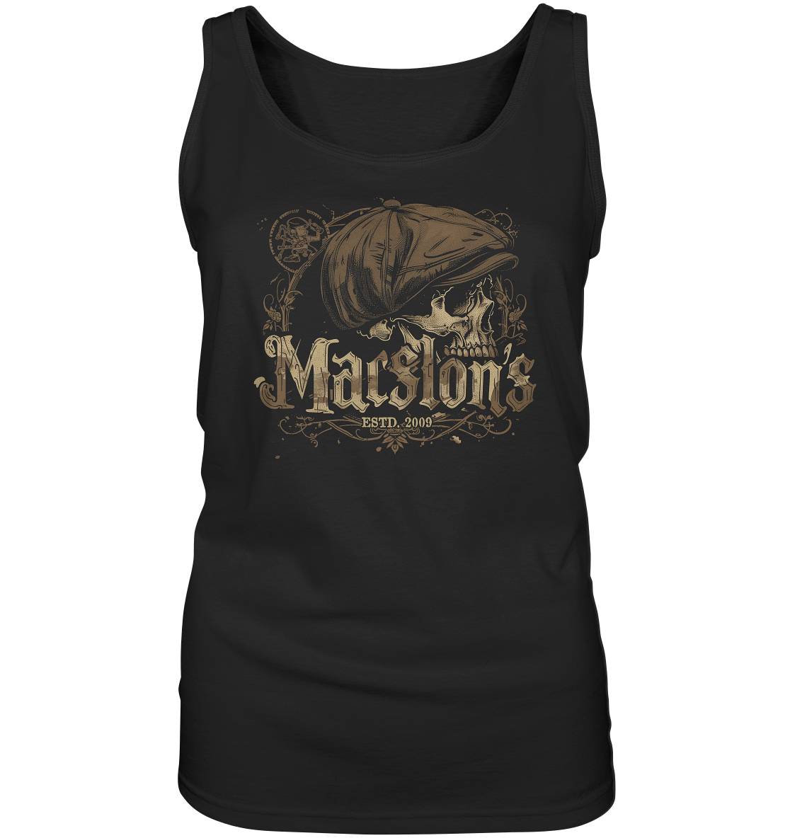 MacSlon's "Estd. 2009 / Flatcap-Skull VIII" - Ladies Tank-Top