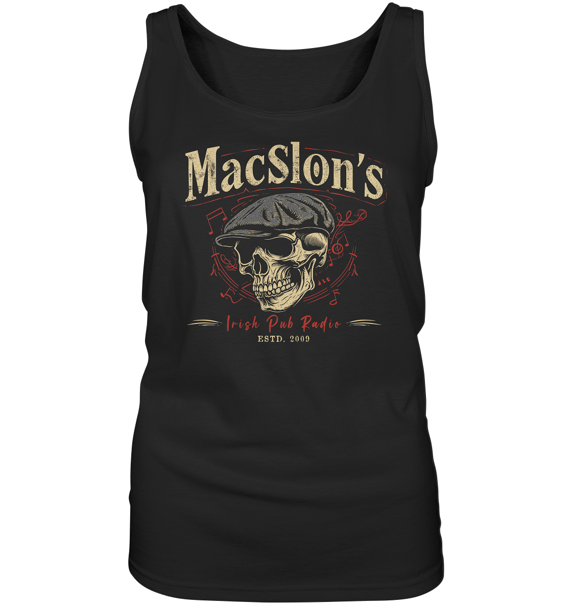 MacSlon's Irish Pub Radio "Estd. 2009 / Flatcap-Skull I" - Ladies Tank-Top