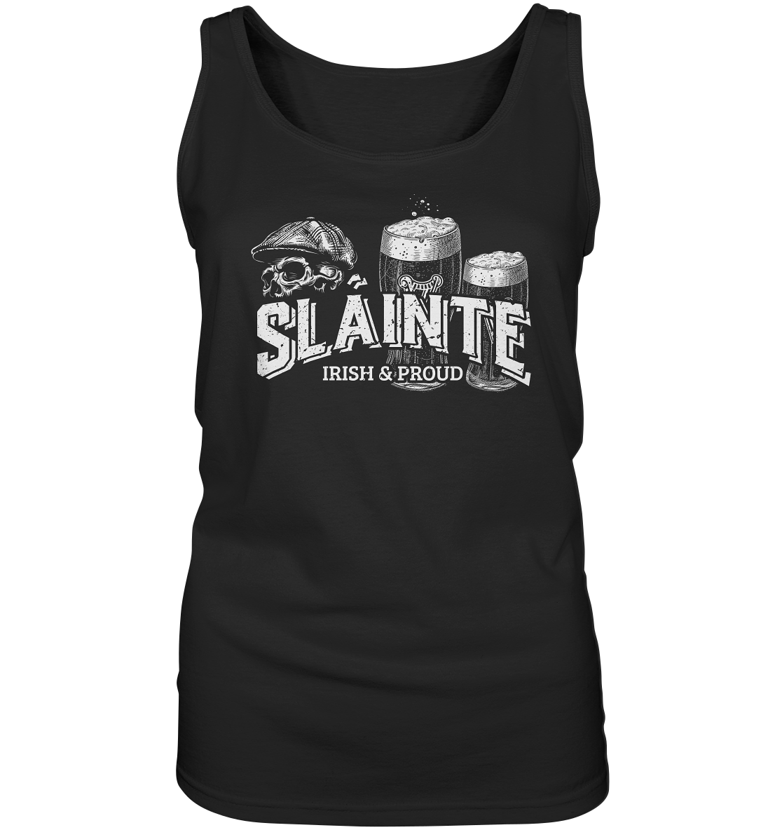 Sláinte "Irish & Proud / Flatcap-Skull I" - Ladies Tank-Top