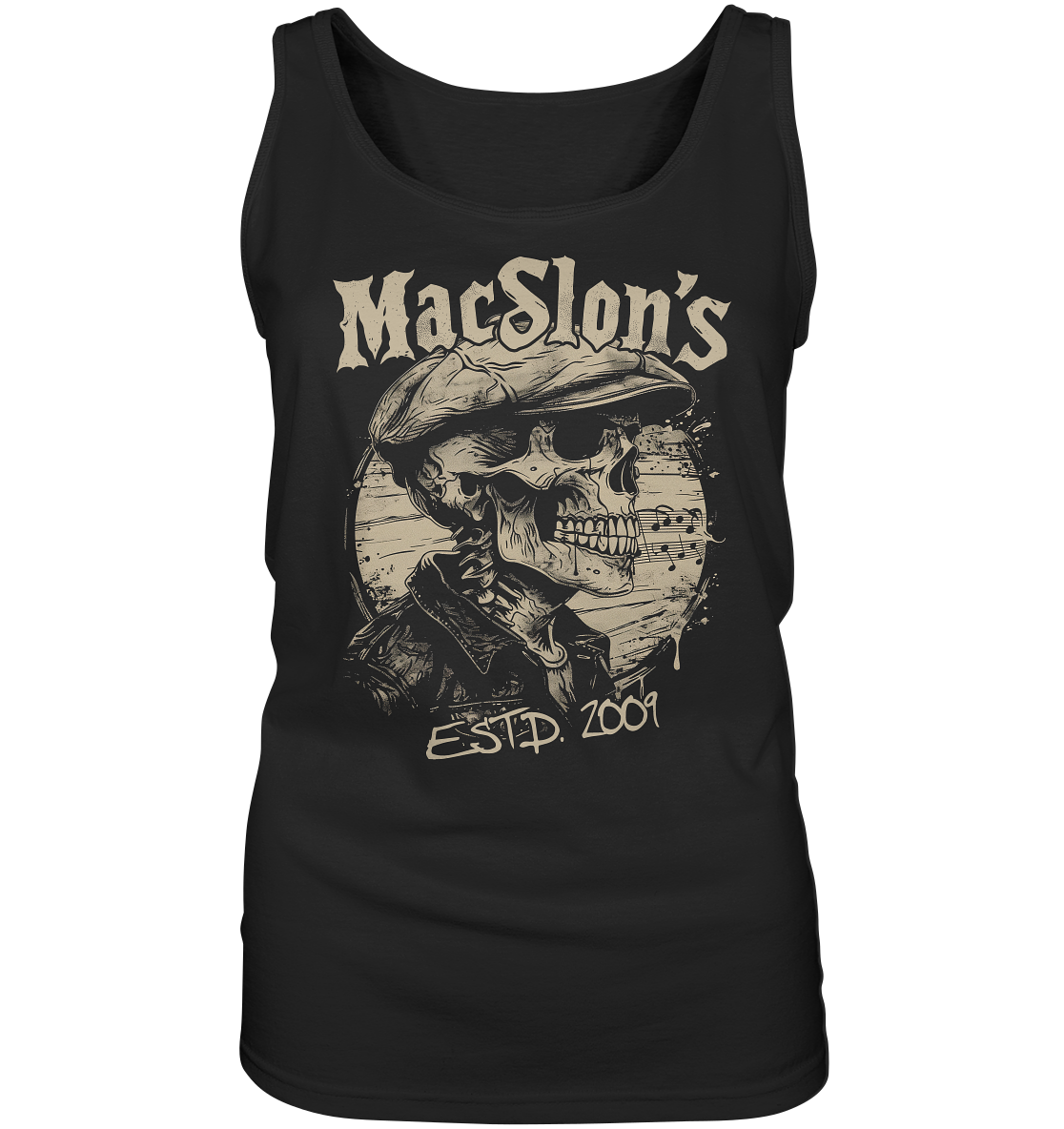 MacSlon's "Estd. 2009 / Flatcap-Skull XIII"  - Ladies Tank-Top