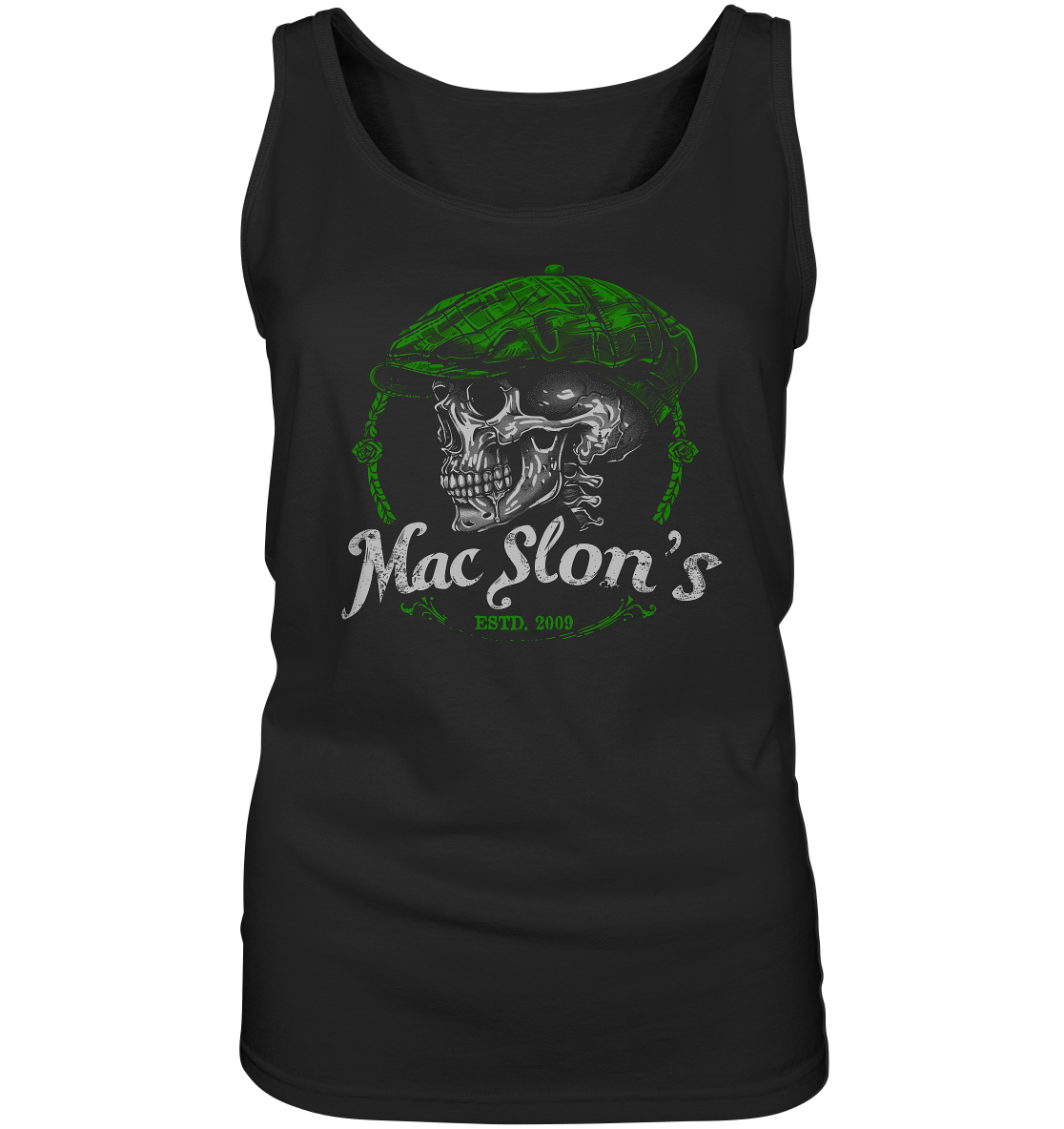 MacSlon's "Estd. 2009 / Flatcap-Skull VI" - Ladies Tank-Top