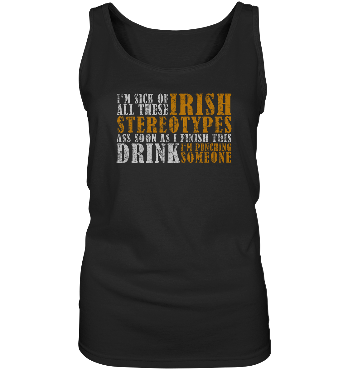 Irish Stereotypes "Punching Someone I" - Ladies Tank-Top