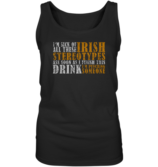 Irish Stereotypes "Punching Someone I" - Ladies Tank-Top