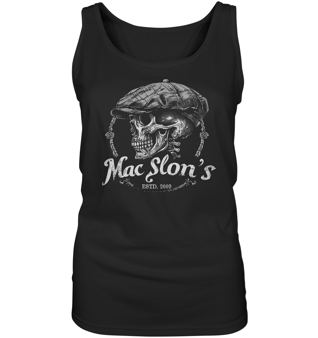 MacSlon's "Estd. 2009 / Flatcap-Skull VII" - Ladies Tank-Top