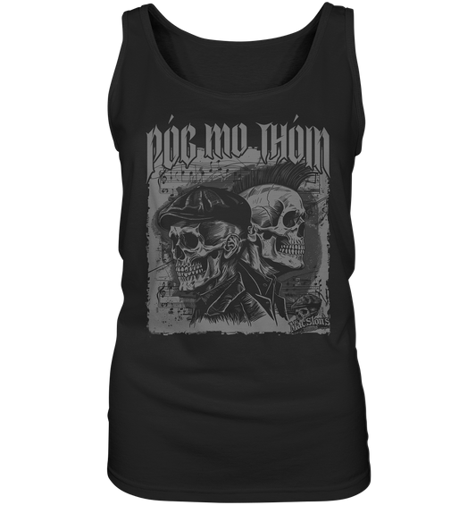 Póg Mo Thóin Streetwear "Flatcap & Mohawk Skulls I" - Ladies Tank-Top