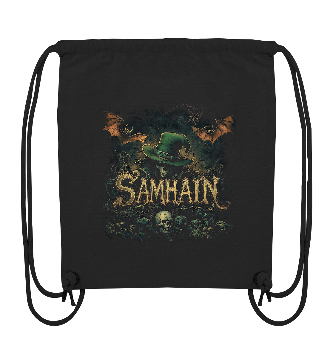 Samhain "Bats & Skulls II" - Organic Gym-Bag