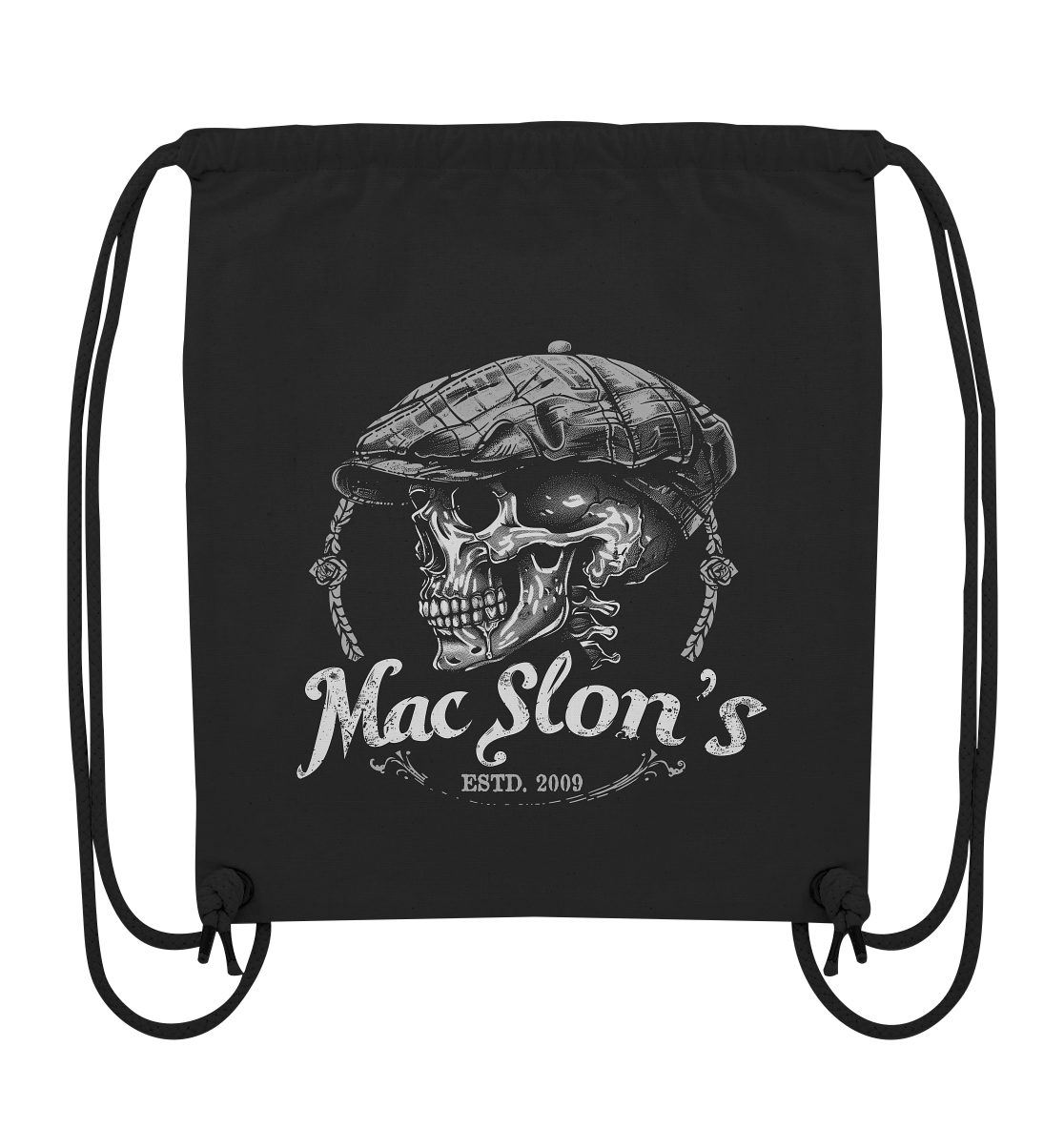 MacSlon's "Estd. 2009 / Flatcap-Skull VII" - Organic Gym-Bag