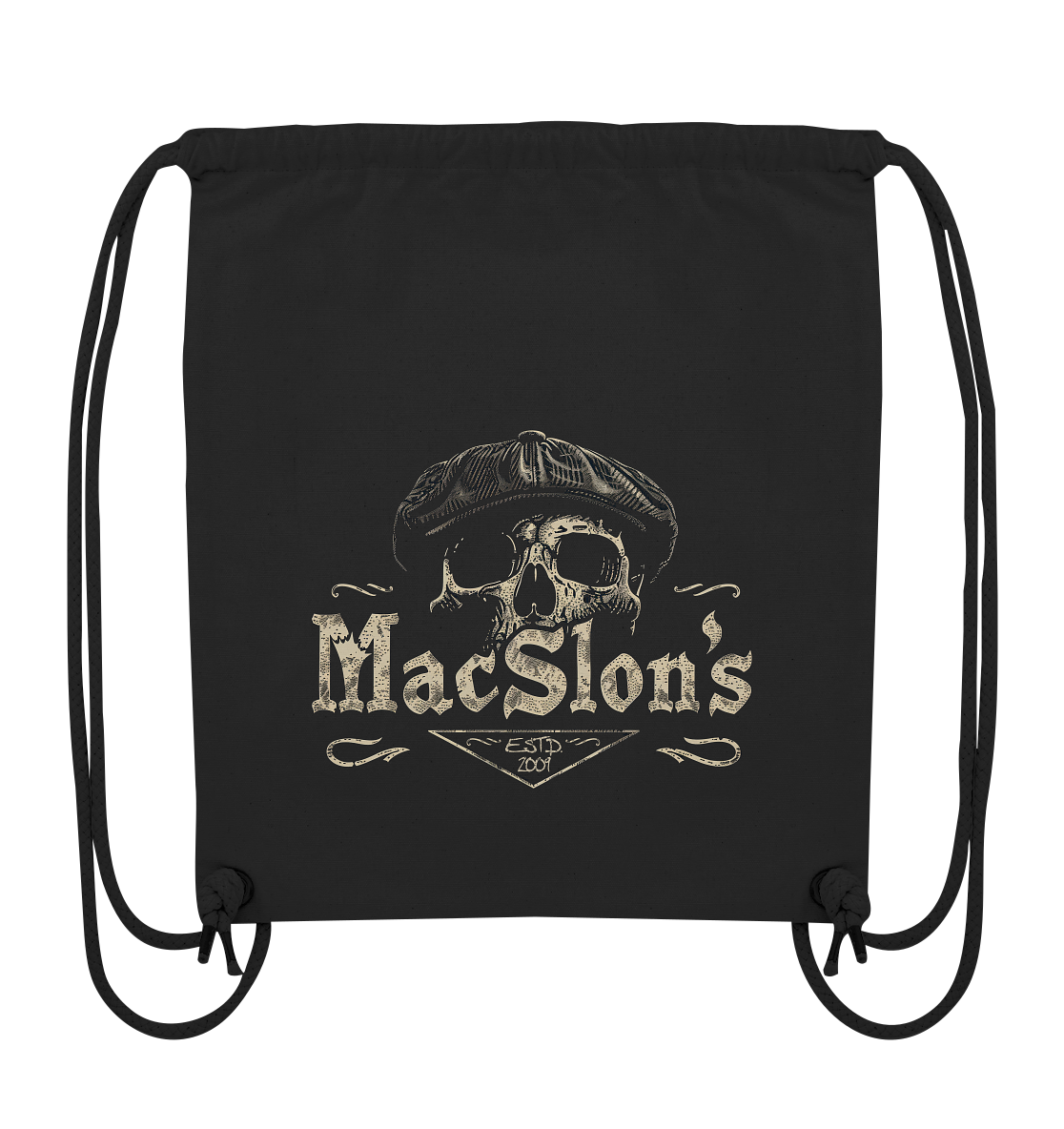 MacSlon's "Estd. 2009 / Flatcap-Skull XIV" - Organic Gym-Bag