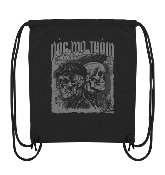 Póg Mo Thóin Streetwear "Flatcap & Mohawk Skulls I" - Organic Gym-Bag