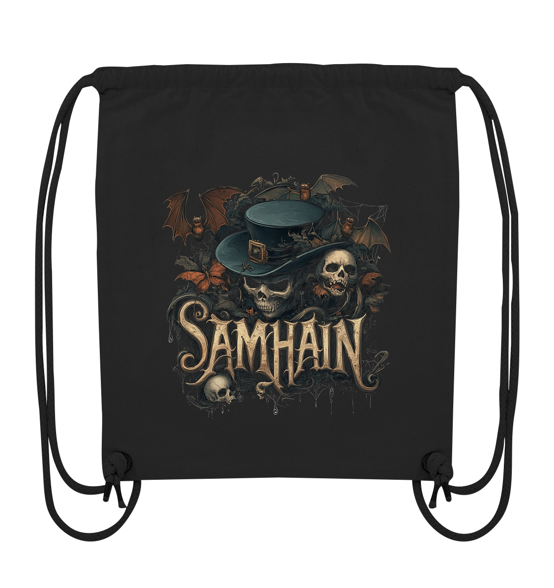 Samhain "Bats & Skulls I" - Organic Gym-Bag