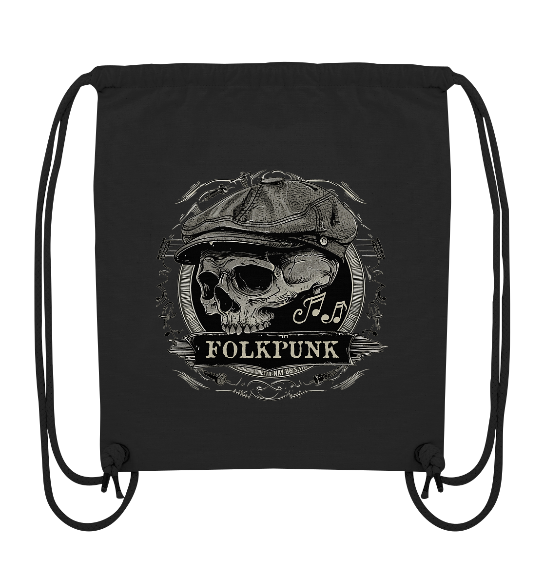 Folkpunk "Flatcap-Skull II"  - Organic Gym-Bag