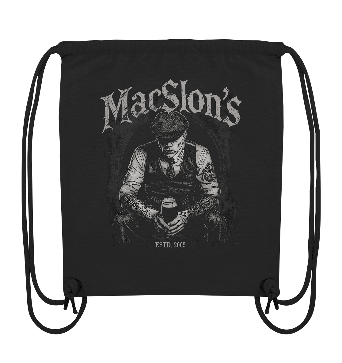 MacSlon's "Estd. 2009 / Drinking Guy I" - Organic Gym-Bag