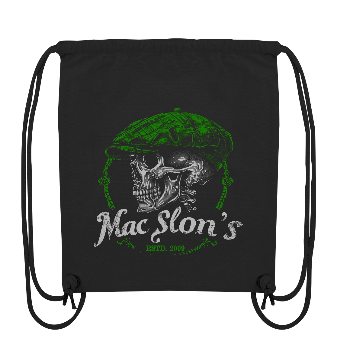 MacSlon's "Estd. 2009 / Flatcap-Skull VI" - Organic Gym-Bag